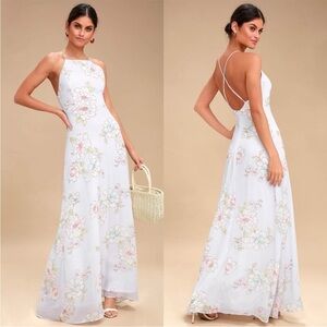 NWT Lulus Blooms For You Floral Flowy Maxi Dress XS